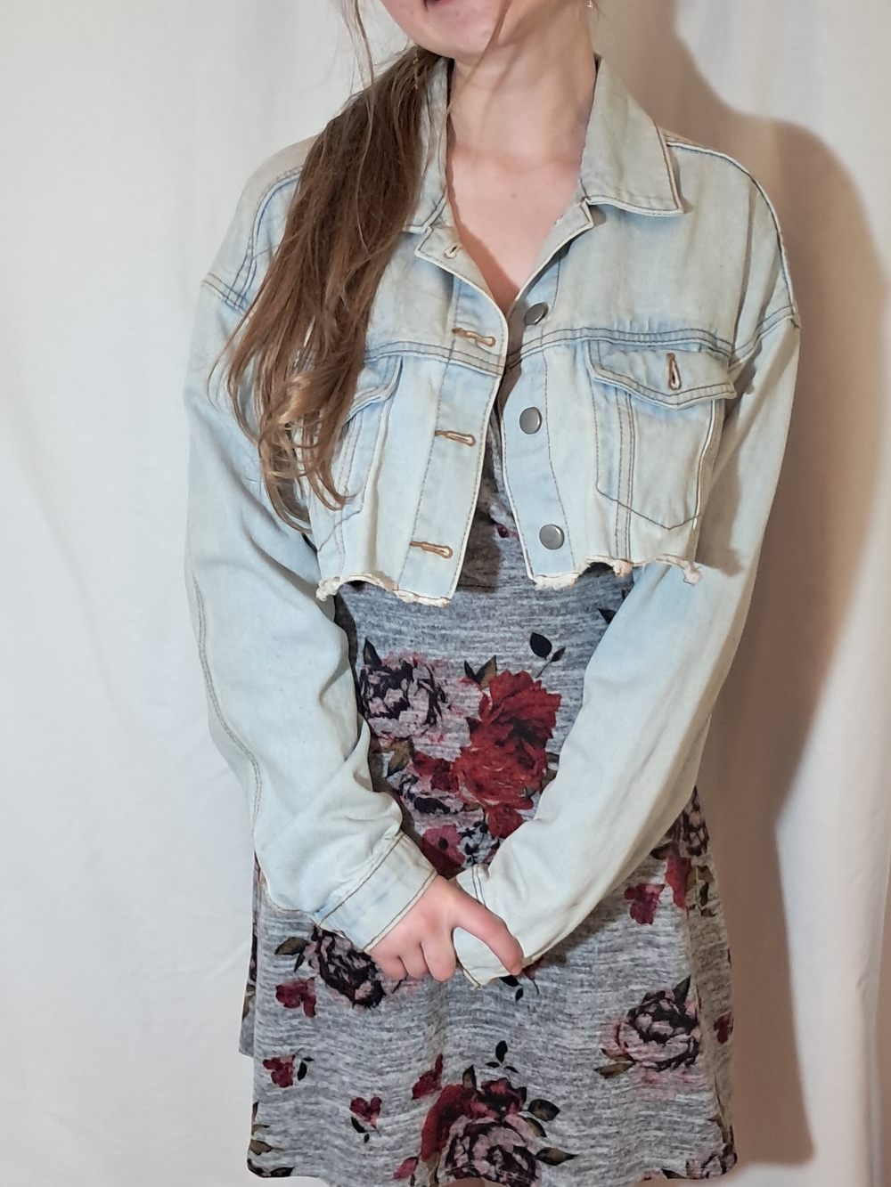 American Bazi Light Wash Cropped Denim Jacket